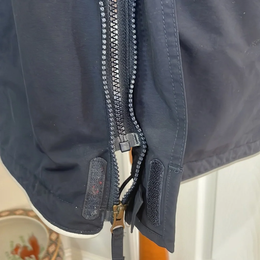 Lands end kids jacket nylon winter coat hood blue grow a long size XL 18 20 boys